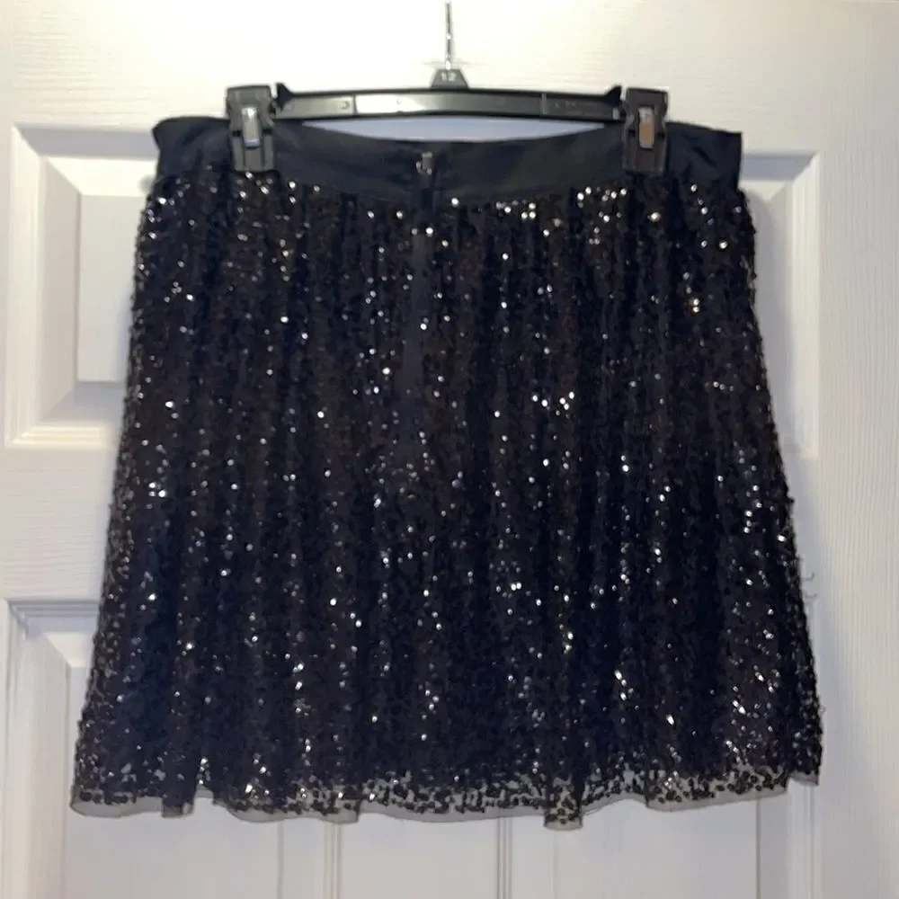 J Crew Starry Night Black Sequin Mini Skirt
